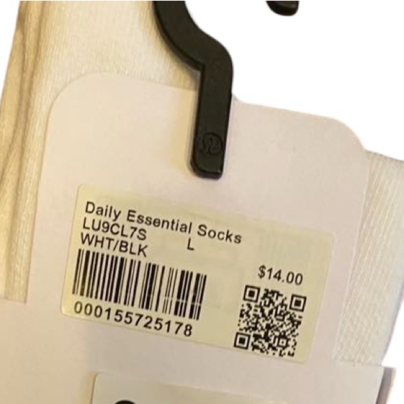 NWT Lululemon daily essential socks WHITE Size L - Picture 4 of 5